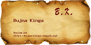 Bujna Kinga névjegykártya
